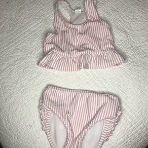 Girls Seersucker RuffleButts Tankini Set